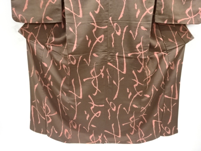  大正ロマン　抽象模様織り出しお召着物